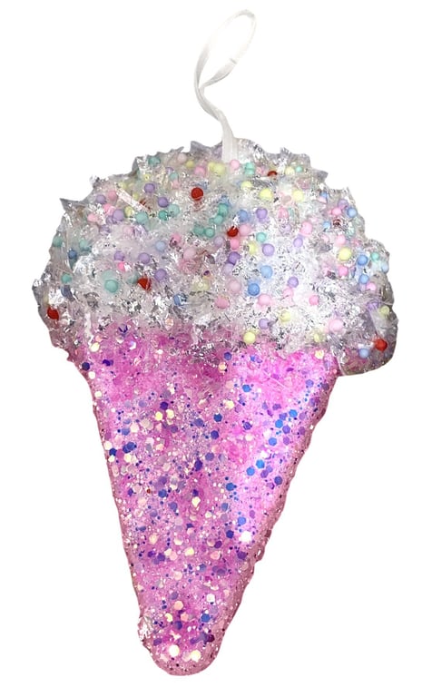 17cm Hanging Ice Cream Cone Decoration - Edible Kitchen Home Decor