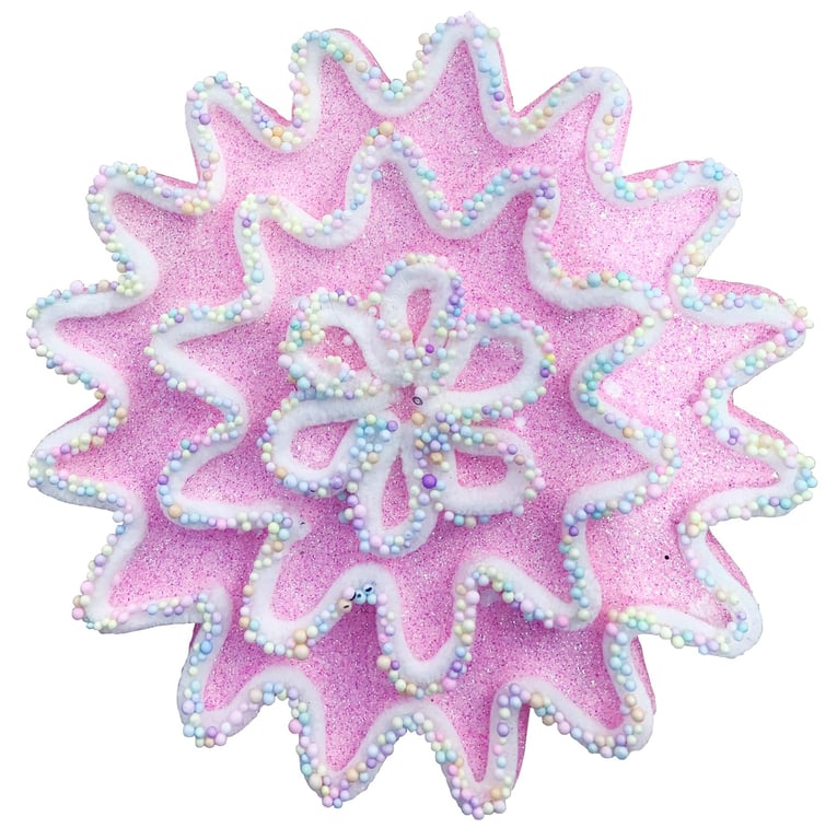 Pink and White Flower Hanging Decoration - Elegant Floral Home Decor (20cm)