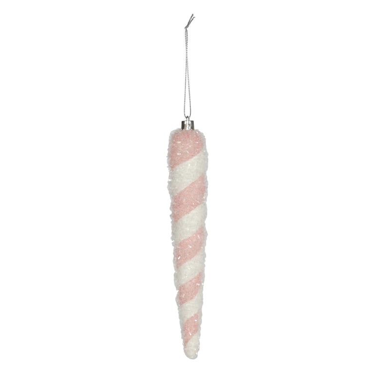 Pink and White Icicle Hanging Decoration - Festive Home Decor for Christmas Season