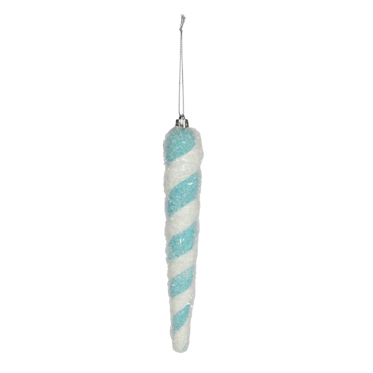 Turquoise and White Icicle Hanging Decoration - 20cm Home Decor Ornament for Garden or Indoor Use