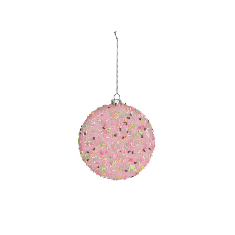 Pink Disc Hanging Decoration - Boho Wall Art Home Decor, 10cm Diameter