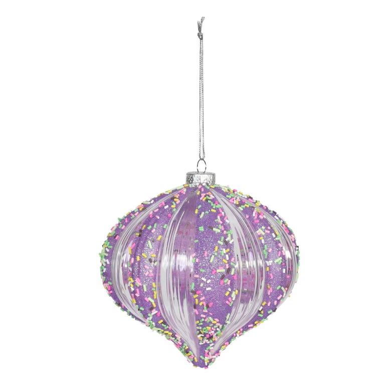 Purple Onion Shaped Hanging Decoration - 15cm Home Decor Accent for Kitchen or Living Space