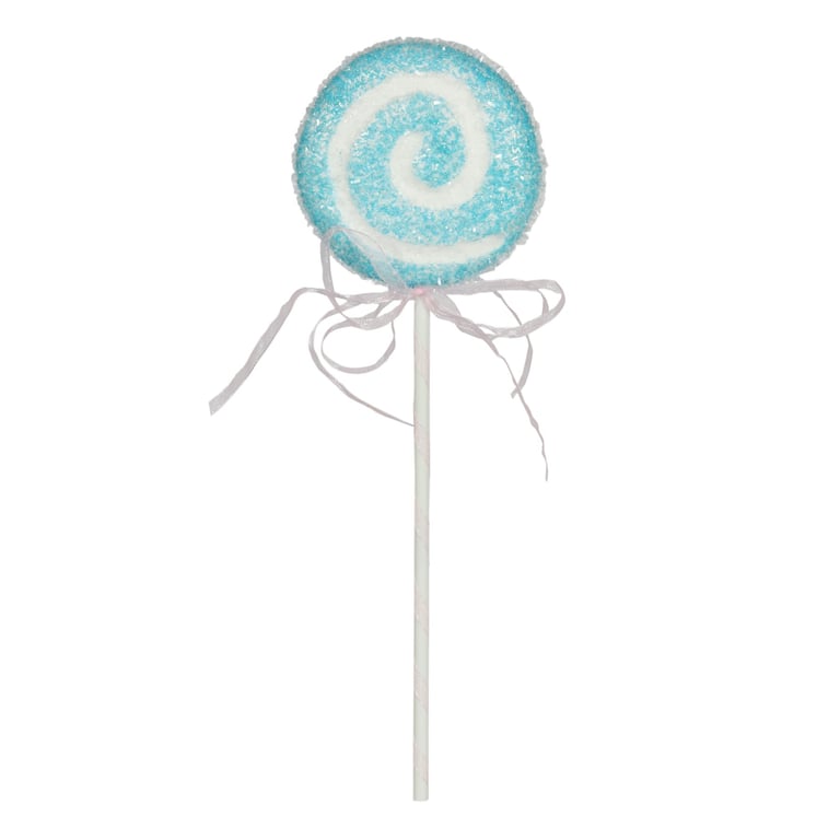 Turquoise Swirl Lollipop with Ribbon - 31cm Long Sweet Treat