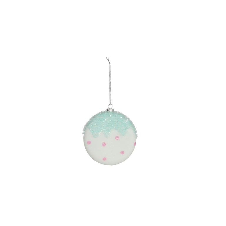 Turquoise Spotty Hanging Disc - Artisanal 10cm Boho Wall Decoration