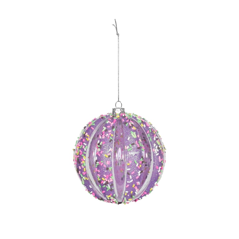Purple Sequin Bauble - 10cm Home Decoration and Party Ornament