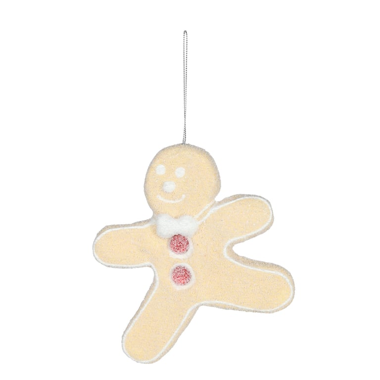 Yellow Gingerbread Man 15cm Christmas Hanging Decoration - Holiday Kitchen Home Decor