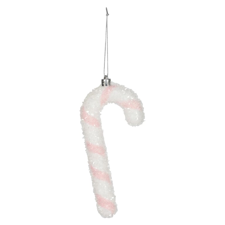 Pink Candy Cane Hanging Decoration - 16cm Christmas Home Decor Ornament
