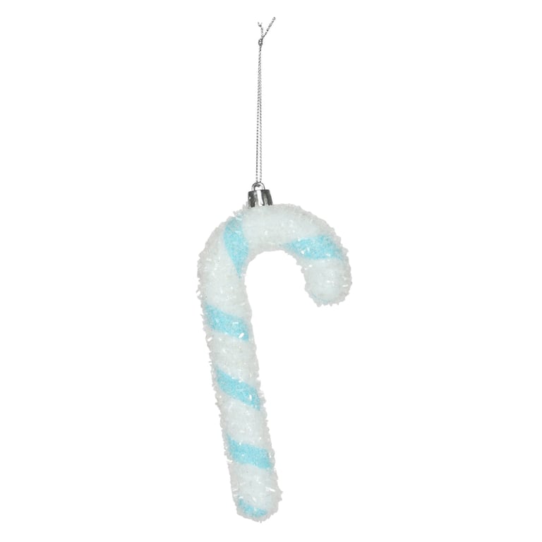 Turquoise Candy Cane Hanging Decoration - Festive Holiday Home Decor (16cm)