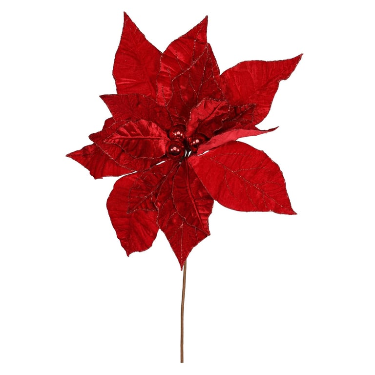 Giant Red Poinsettia Head (50cm) - Holiday Decor and Festive Decoration Plant