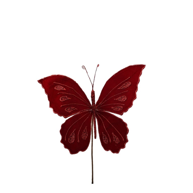 Large Red Velvet Butterfly (30cm) - Home Decor Wall Hanging Decoration