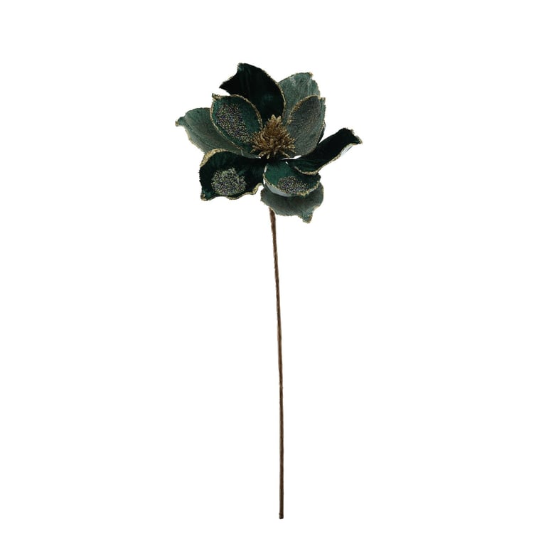 Single Green Magnolia Floral Stem - 55cm Home Decor Accent