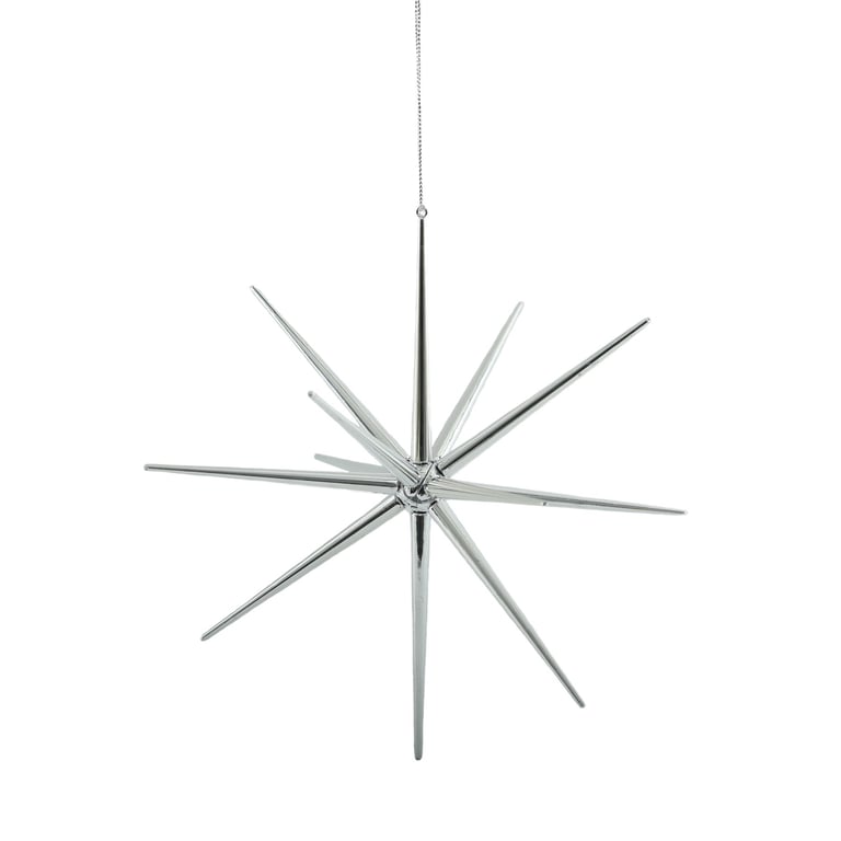 Silver Star Hanging Decoration - Perfect Home and Garden Accent (20cm)