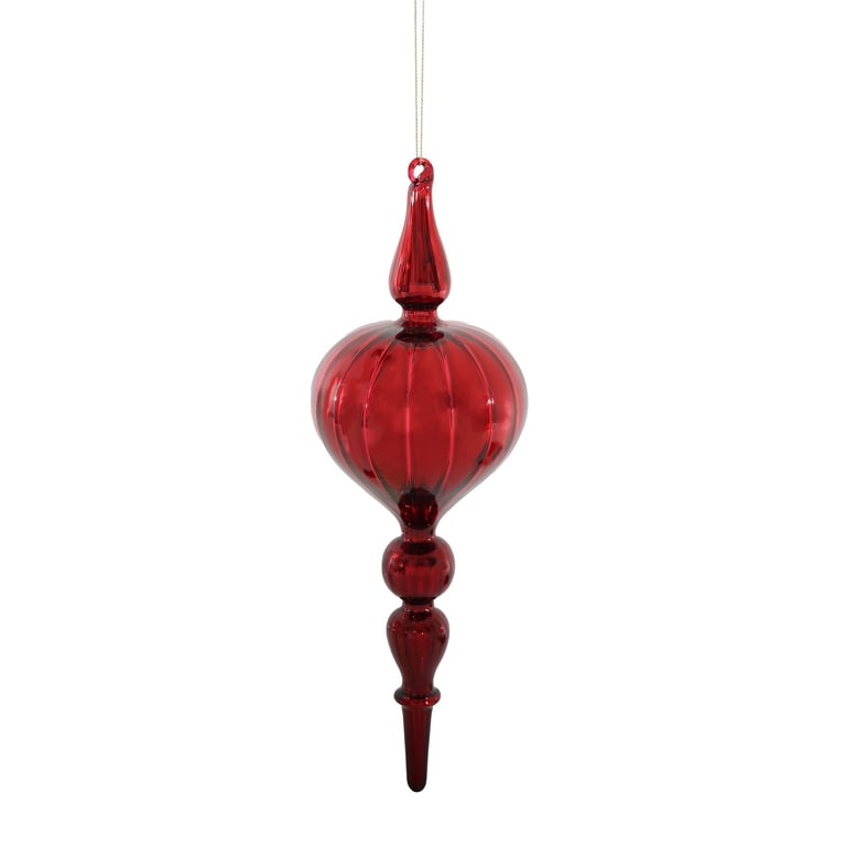 Red Glass Hanging Decoration for Home and Garden - 30cm Indoor/Outdoor Ornament