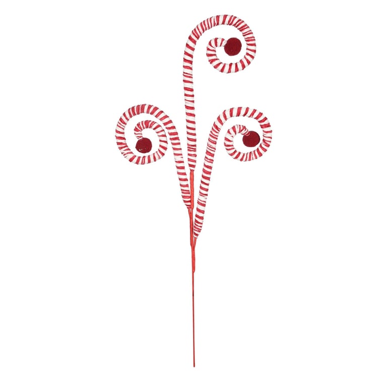 Red and White 48cm Spiral Spray Wall Art Decoration