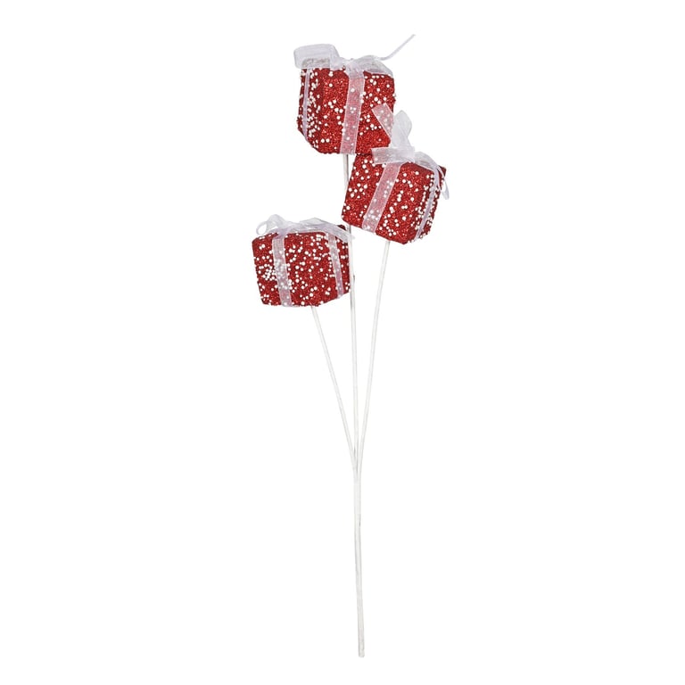 Red Gift Box Spray - 45cm Decorative Party Supply & Event Decoration Home Decor Accent