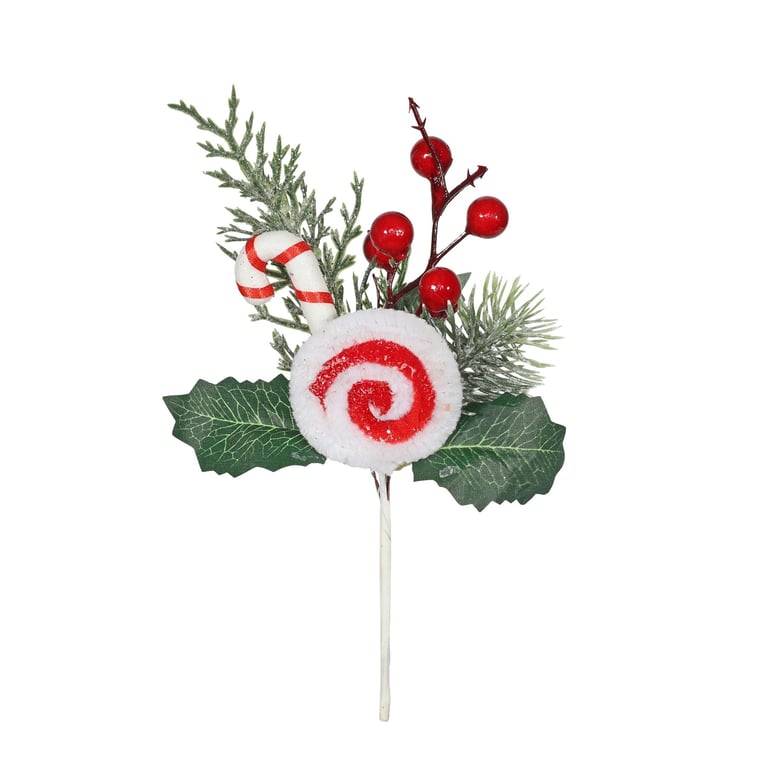 Edible Foliage and Berry Candy Pick - 22cm Decoration