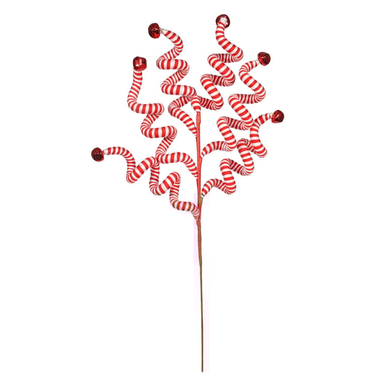 Red and White Striped 58cm Sprig Pick Garden Decoration - Home Decor Outdoor Decoration