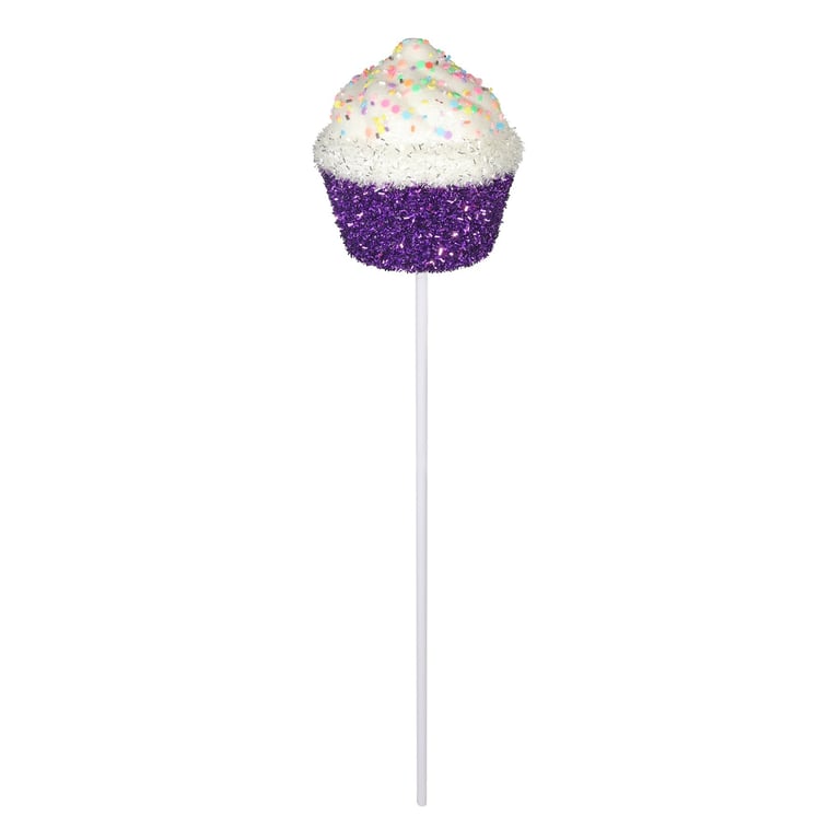Purple Frosted Cupcake Pick - 60cm Cake Decoration Tool for Precise Frosting Application