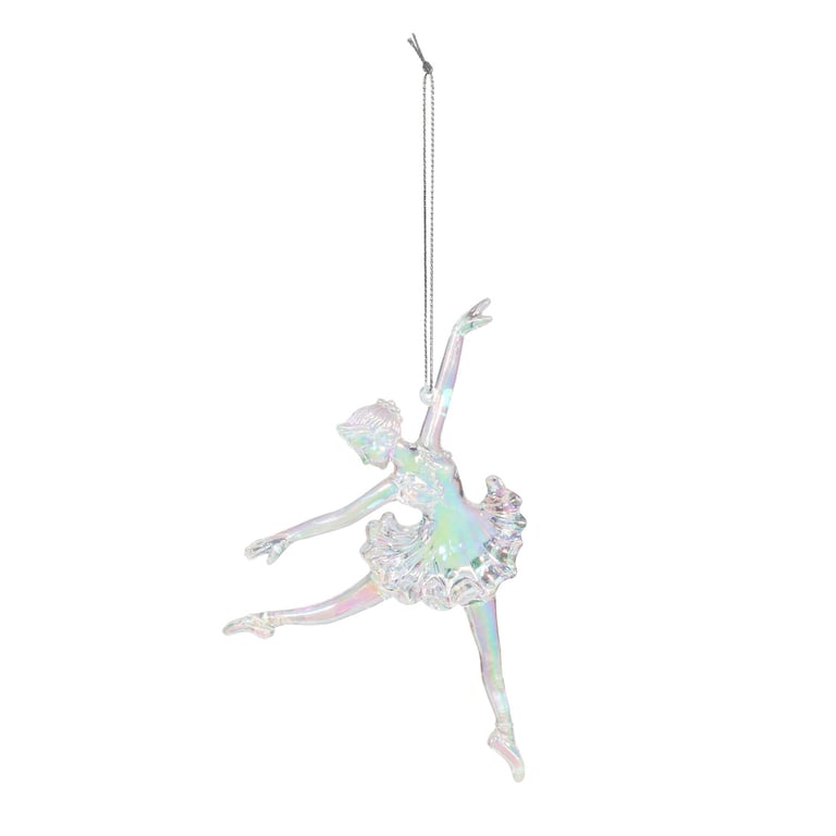 Iridescent Dancing Ballerina Decoration - 12cm Iridescent Home Decor Ballerina Ornament for Indoor Use