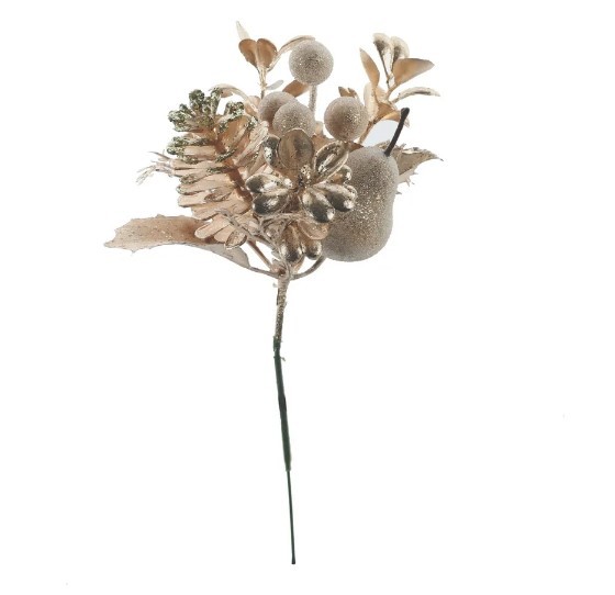 Champagne Pear and Berries Decorative Pick (12cm) - Elegant Home & Kitchen Decoration Gift