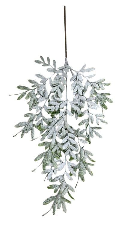 Frosted Phoenix Leaf Spray 50cm - Elegant Indoor Decor for Home and Garden