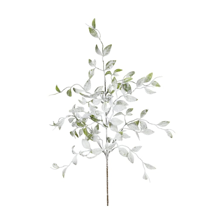 Frosted Leaf Spray - Artificial 55cm Decorative Accent for Home Decor & Fall Seasonal Decoration