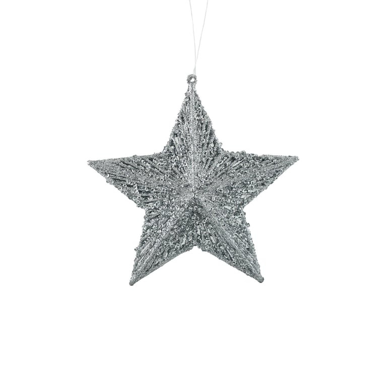 Silver Glitter Star Hanging Decoration - Perfect Home & Party Decor Item