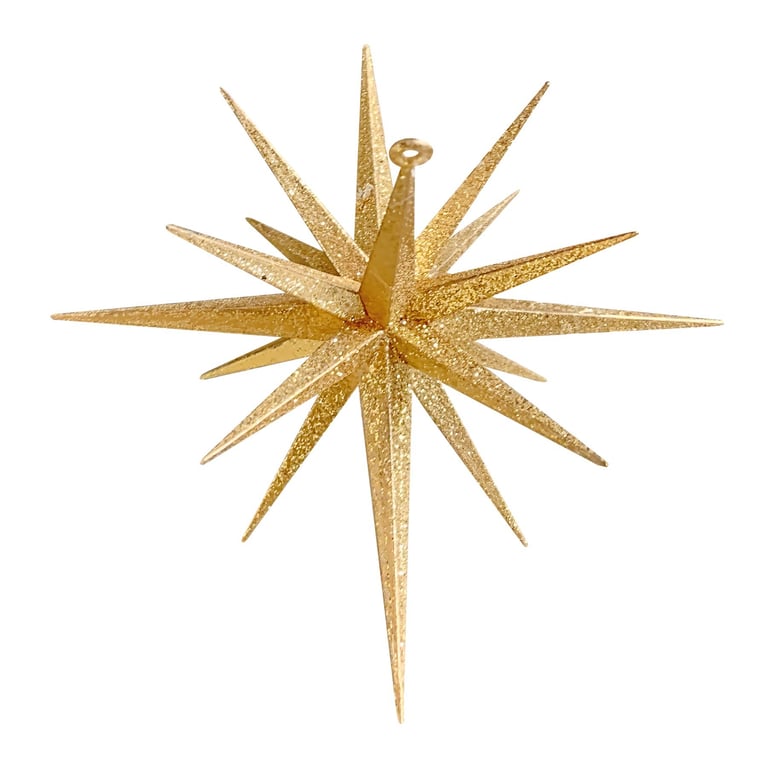 Gold Metallic 3D Star Decoration - Elegant Home Decor for Holidays & Christmas Ornament