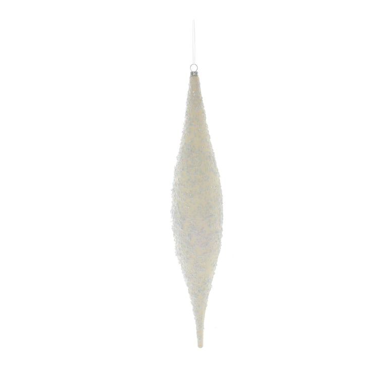 White Glitter Drop Hanging Decoration - Elegant Home Decor Ornament