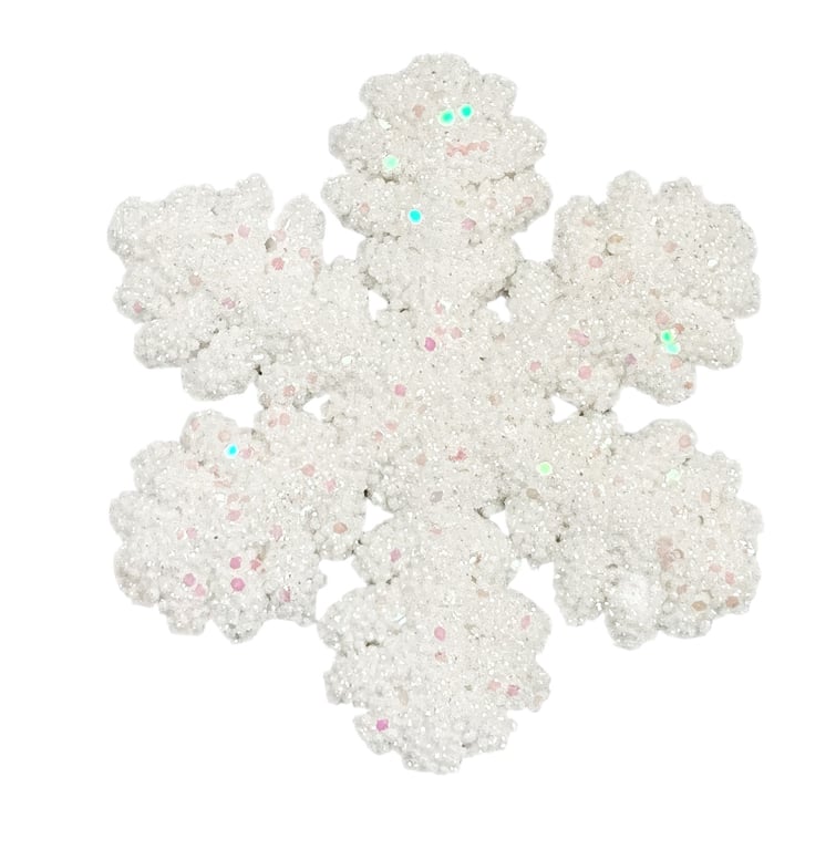 Iridescent Glitter Snowflake Hanging Decoration - Home Decor Ornament