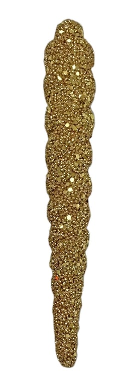 Gold Glitter Icicle Hanging Decoration - Festive 25cm Christmas Home Decor Ornament