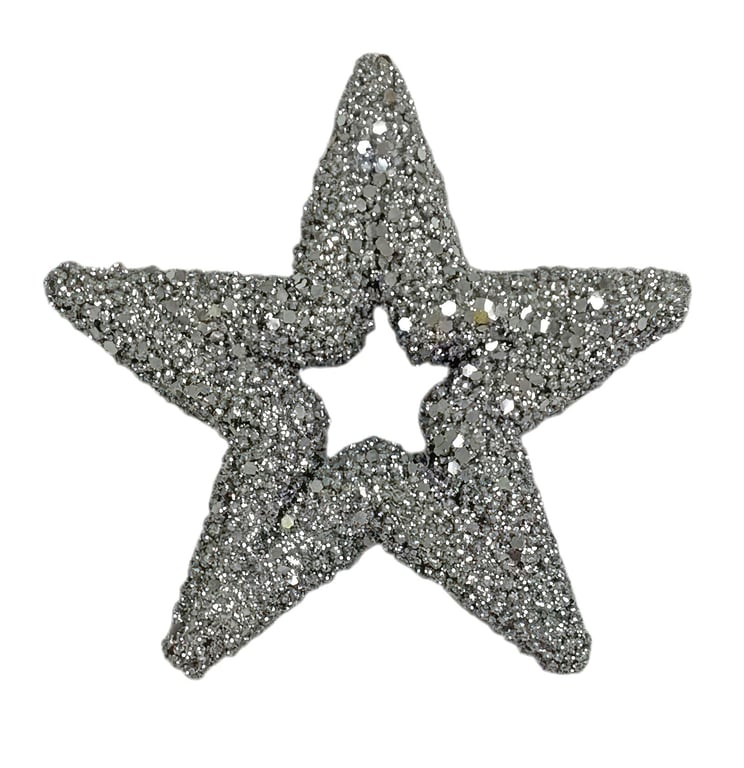 Silver Glitter Star Hanging Decoration - Add a Touch of Celestial Glamour to Your Home or Party