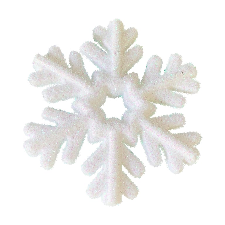White Glitter Snowflake Hanging Decoration - Festive Home Decor for Christmas Season, 37cm Long