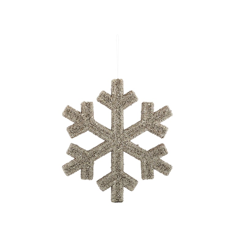 Gold Glitter Snowflake Hanging Decoration - Festive Home Decor Christmas Ornament 25cm