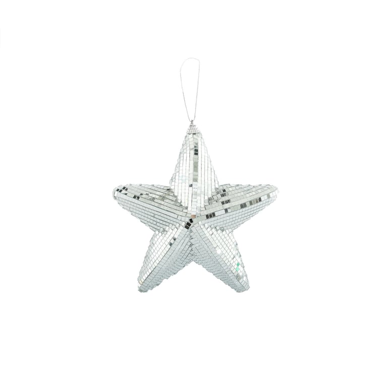 20cm Mirror Star Hanging Decoration - Elegant Wall Decor for Home Interior Design
