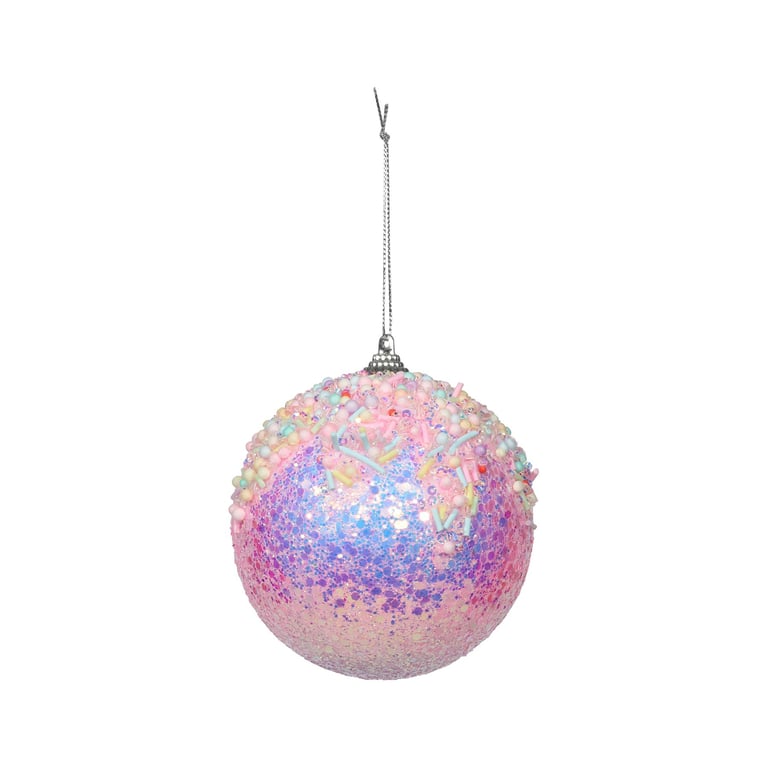 Iridescent Glitter Bauble - Festive Shiny Decoration for Home and Christmas