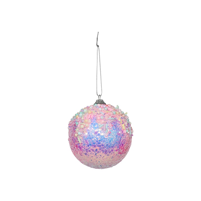 Iridescent Pink Bauble - 8cm Sparkling Home Decor for Christmas Festive Season