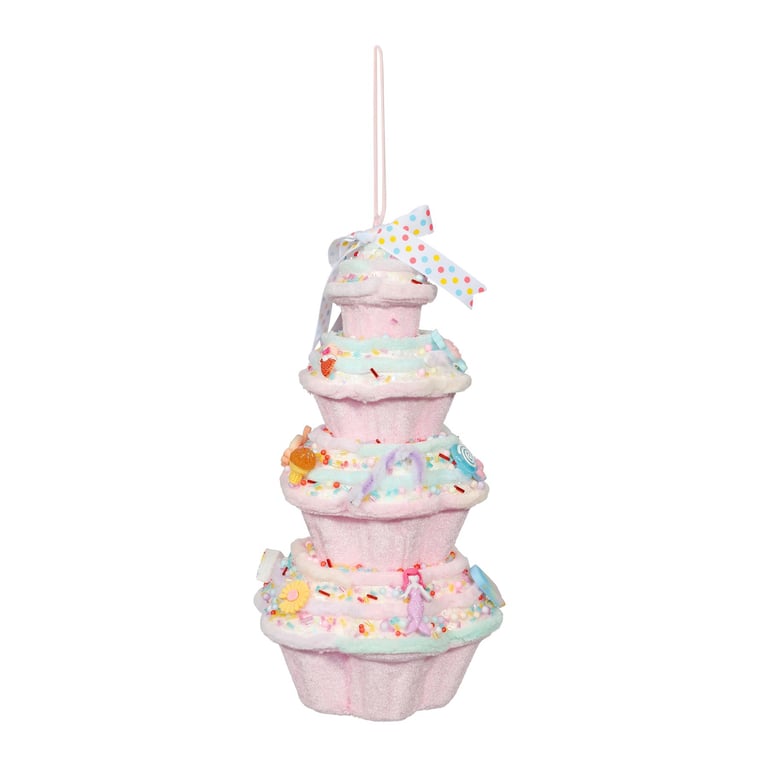 Pink Cake Stand Hanging Decoration - 28cm Kitchen Wedding Display Holder