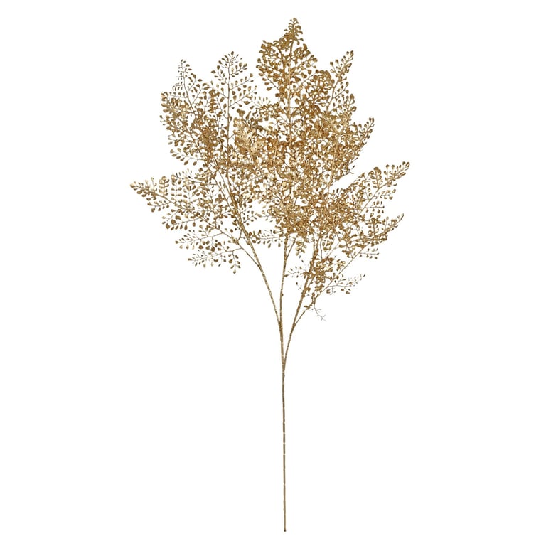 Fine Gold Leaf Stems - Luxury Home Decor Accents with Gold Glitter Details