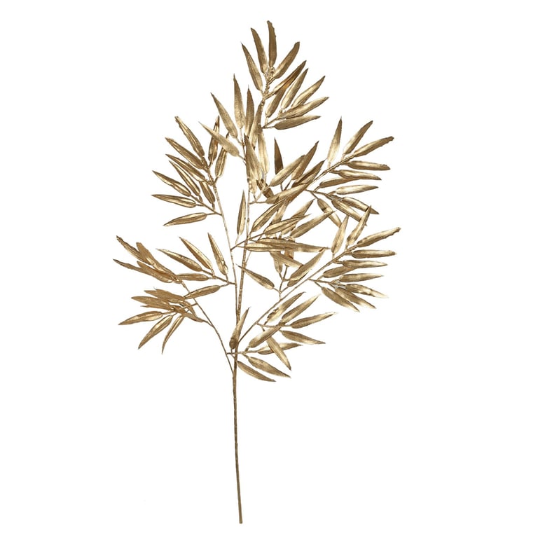 Gold Metallic Bamboo Leaf Stem Decor (100cm) - Elegant Home and Garden Decoration