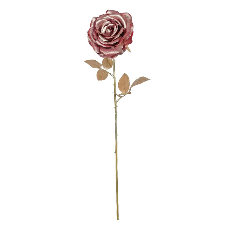 Metallic Red Venus Rose Stem 67cm - Decorative Garden Decoration for Home and Office