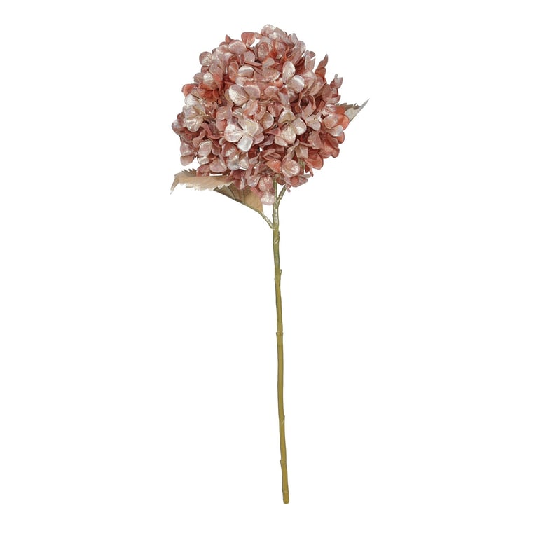 Rose Gold Metallic Hydrangea Stem - 66cm Long Floral Decoration for Home Decor
