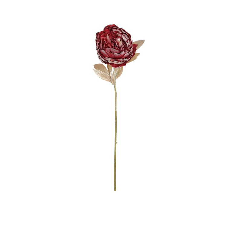 Metallic Red Peony Stem (66cm) - Elegant Home Decor Floral Decoration