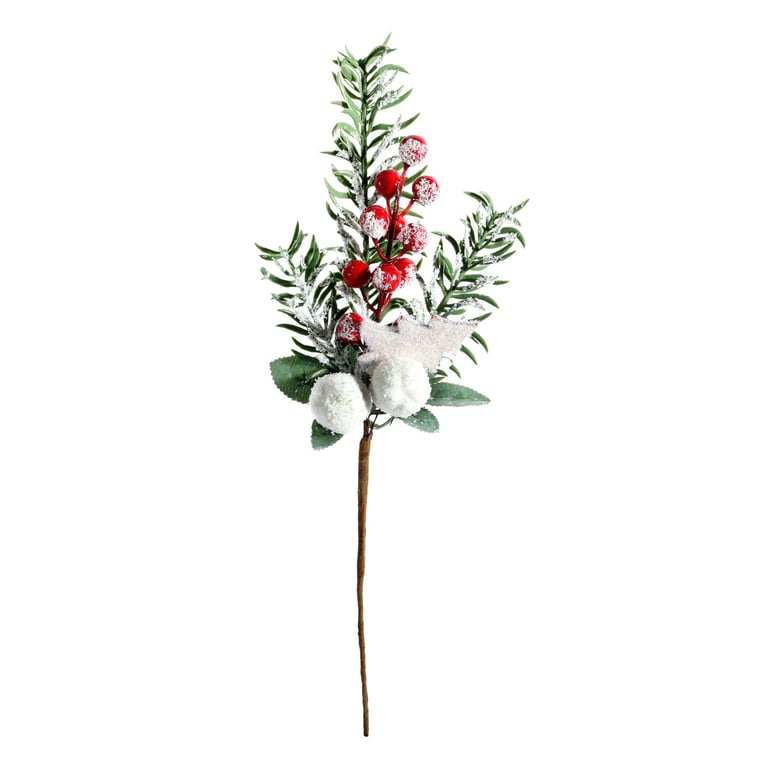 Frosted Berry and Foliage Pick - 37cm Home Decor Accent