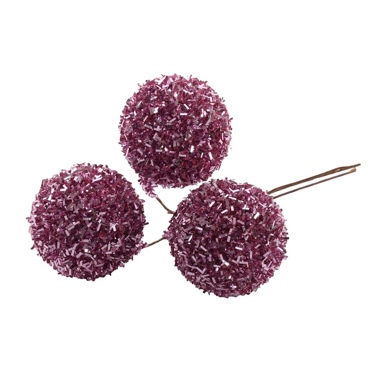 Purple Frosted Baubles - Festive 13cm Home Decor Ornaments for Christmas and Winter Seasons