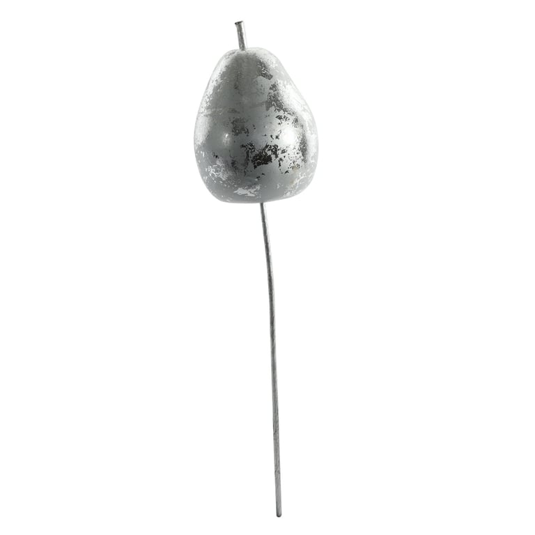 Silver Metallic Pear Home Decor Accent