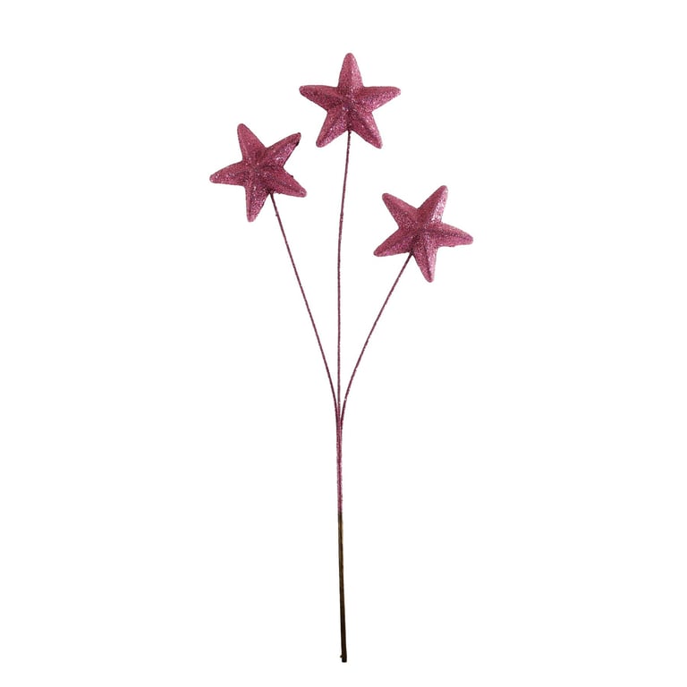 Cerise Glitter Star Spray - Add Sparkle to Home Decor and Party Favors