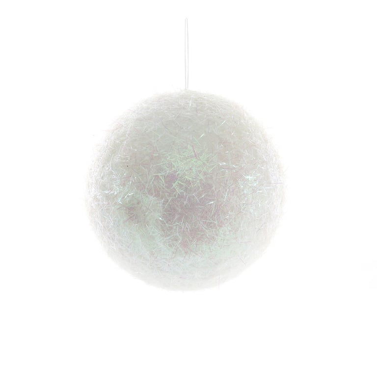 Irridescent White Snowball Hanging Decoration - Add Festive Touch to Your Home with This Dazzling Christmas Ornament