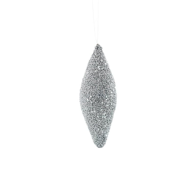 Silver Glitter Drop Hanging Decoration - Perfect Home and Party Decor