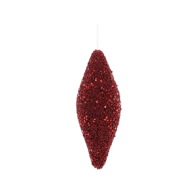 Red Glitter Drop Hanging Decoration - Perfect Indoor Home and Christmas Party Decor